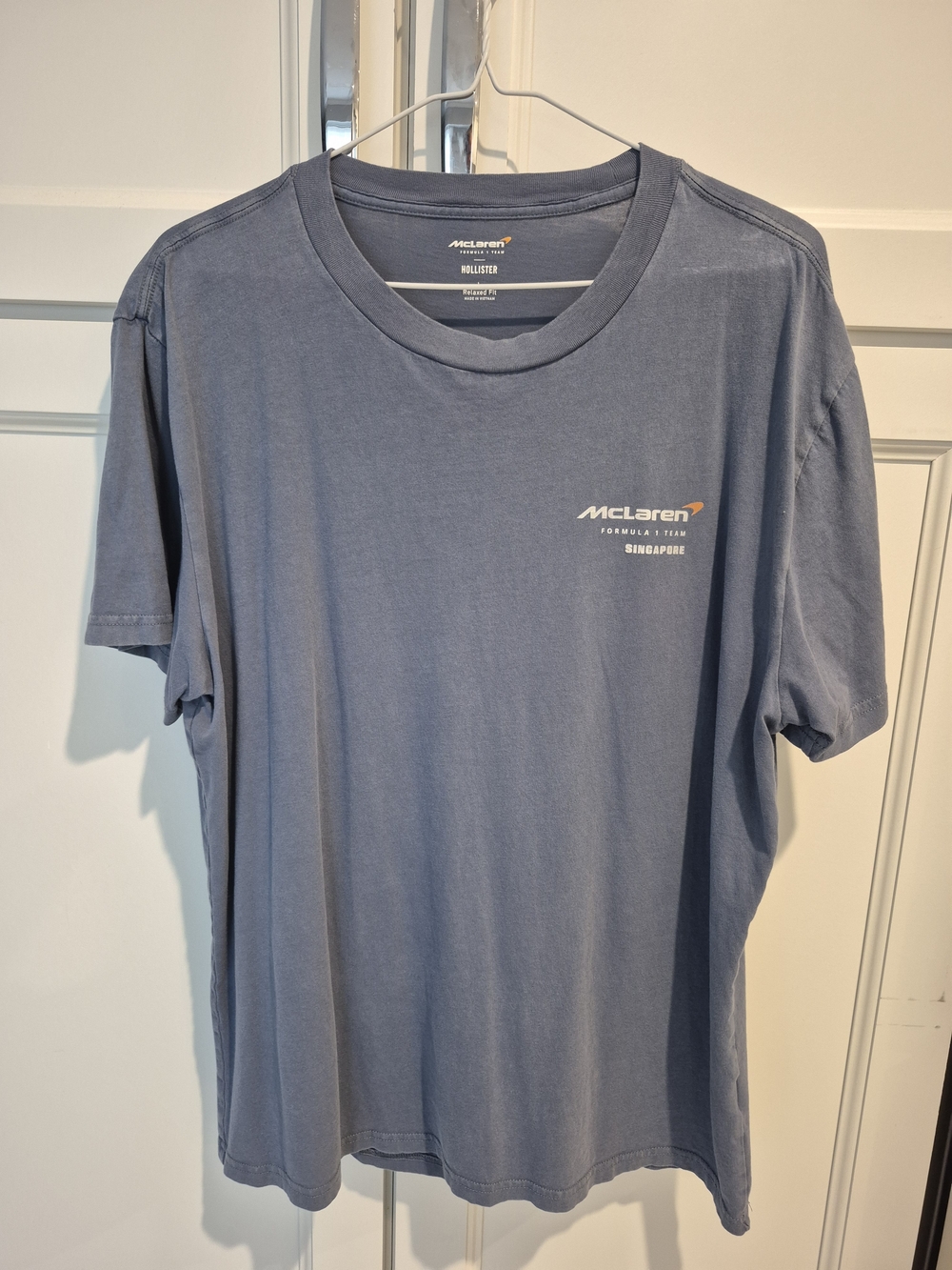 Hollister McLaren Logo Short Sleeve Tee in Dusty Blue